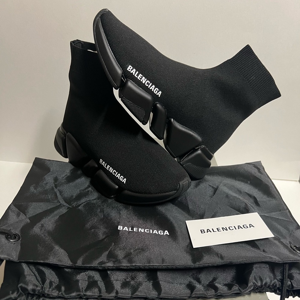Balenciaga Speed Trainers Knit Sock 2.0 Triple Black Women size 5 EU 35